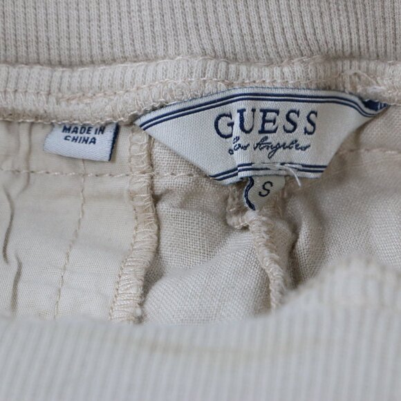 Guess Linen Blend Jogger Pants Women S Beige Casual Elastic Waist NWT Read - Picture 13 of 15